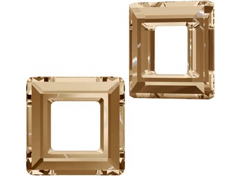 Square ring fancy stone 4439 Swarovski® golden shadow (gsha) 20mm Square Frame