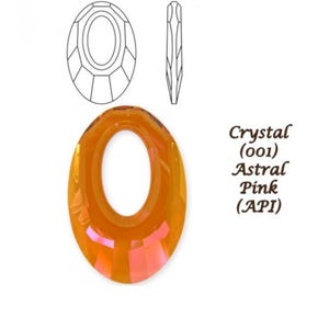 Pendentif Helios 6040 cristaux Swarovski 20 mm rose astral cab100-14