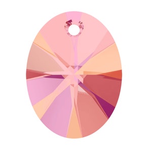 Pendentif ovale Xilion 6028 cristaux Swarovski® rose astral oz674
