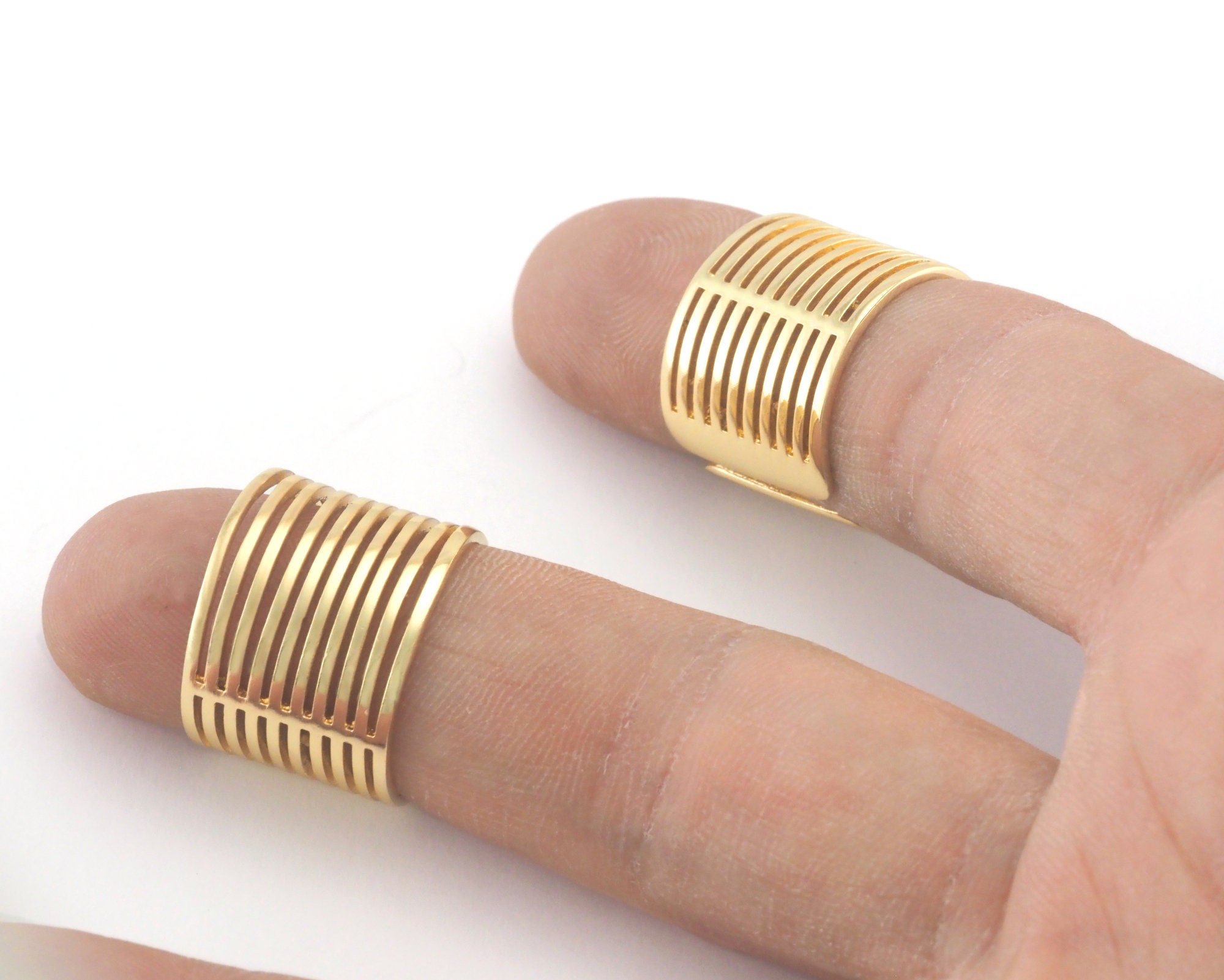 Statement Ring Linien Verstellbar Ring Glänzend Vergoldet Etsy