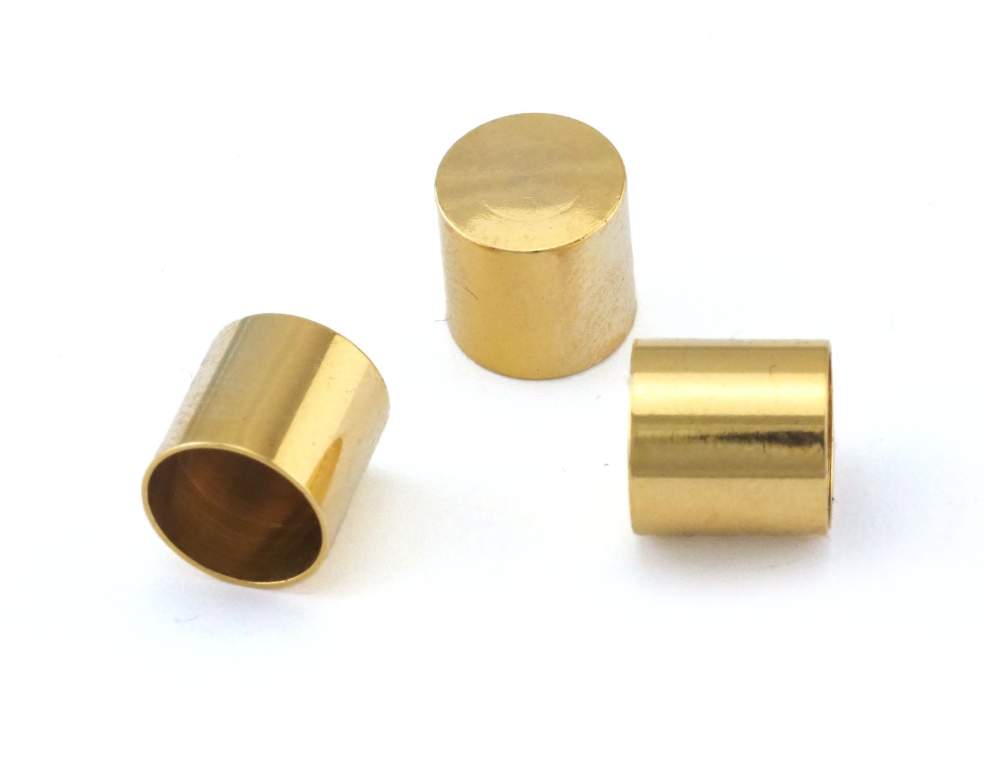Cord End Caps Gold Plated Brass 10x10mm 9mm Inside Diameter Etsy UK