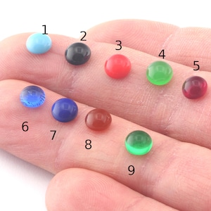 Cabochons Tsjechisch glas rond 8 mm platte achterkant veelkleurig CAB11 zonder gat CB60