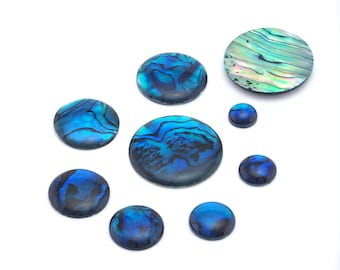 Paua Abolone Shell Round Gemstone Flat Back Cabochons 8 10 12 14 16 18 20 25 no hole