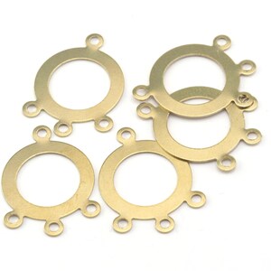 Circle raw brass 23x21mm connector charms , findings earring oz2790-52