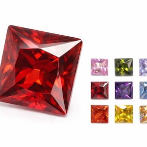 Square CZ Rhinestone Pointed Back – Cubic Zirconia Chaton Stone 4mm 6mm 8mm – Jewelry Making Crystal Cabochon,  Craft Stone cab143