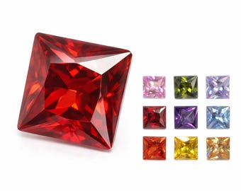 Vierkante CZ strass-steentjes spitse achterkant – zirkonia chatonsteen 4 mm 6 mm 8 mm – sieraden maken kristal cabochon, ambachtelijke steen cab143