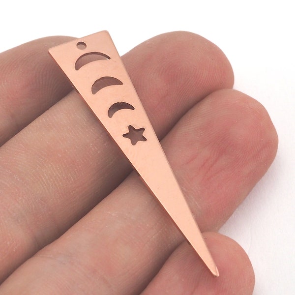 Long Triangle Raw Copper 50x11mm (0.8mm thickness) 1 hole charms blanks findings OZ3793-190