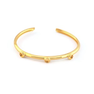 Curved Bracelet Base, Blank Bezel Settings, Shiny gold plated Brass (4mm Blank) 5193