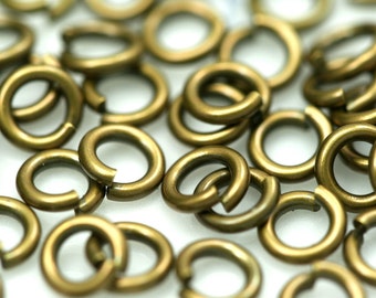 Open jump ring 6mm 18 gauge( 1mm ) Antique brass jumpring 618JA-17 1160AB