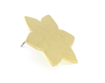 Earring Posts Stud Star  (28mm) Raw Brass 4583