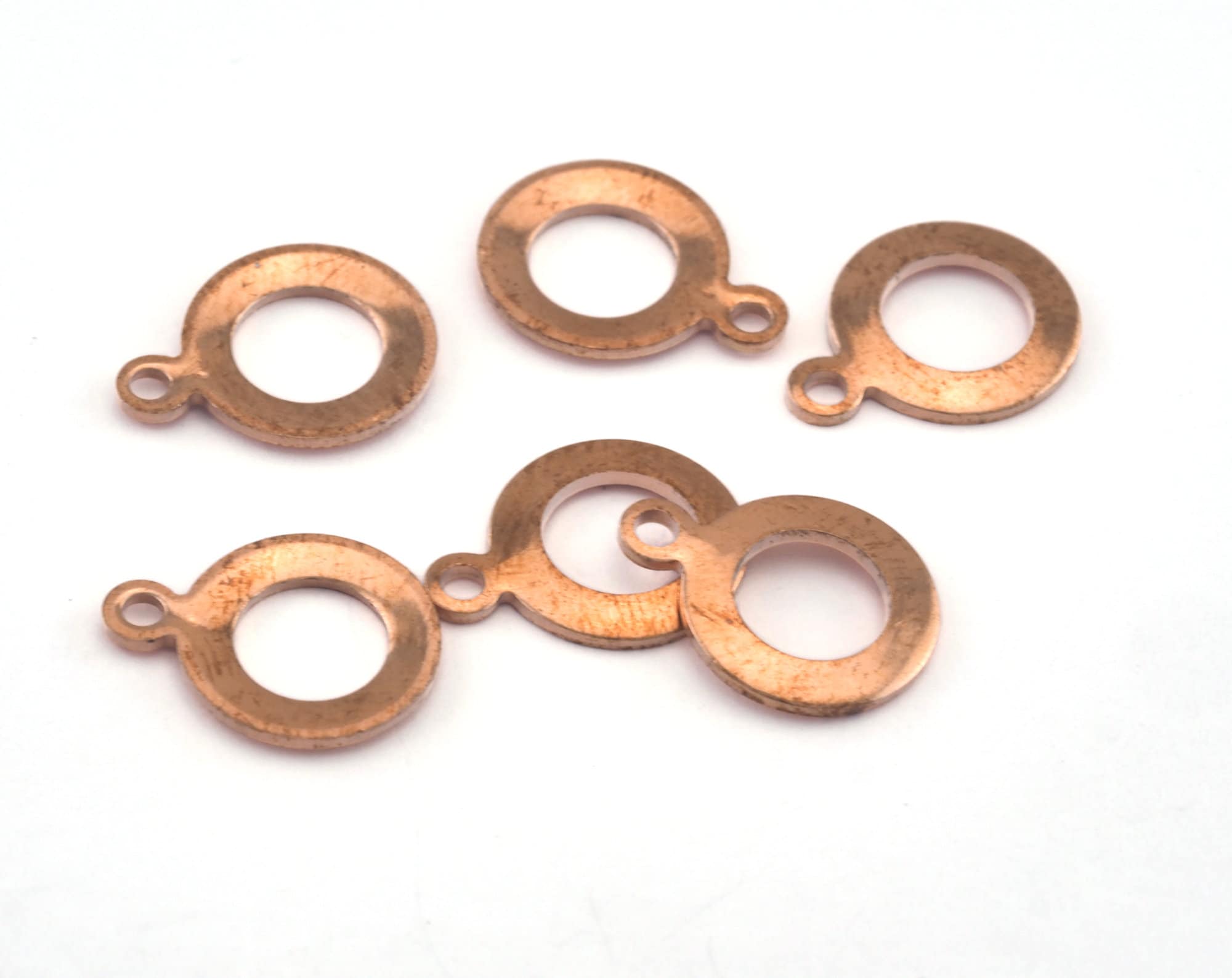 Middle Hole Round Disc With Loop 10mm (13x10mm) Stamping