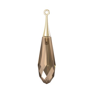 Pendente a goccia pura 6532 Swarovski® crystal golden shadow (mezzo foro) con tappo a tromba 31,5 mm