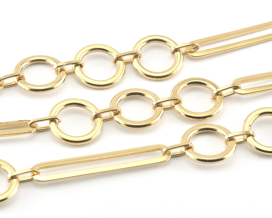 Oval Link Chain Gold Plated Alloy 54x9mm Ring 22mm OZ645 Etsy