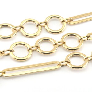 Oval Link Chain Gold Plated Alloy 54x9mm ring 22mm OZ645