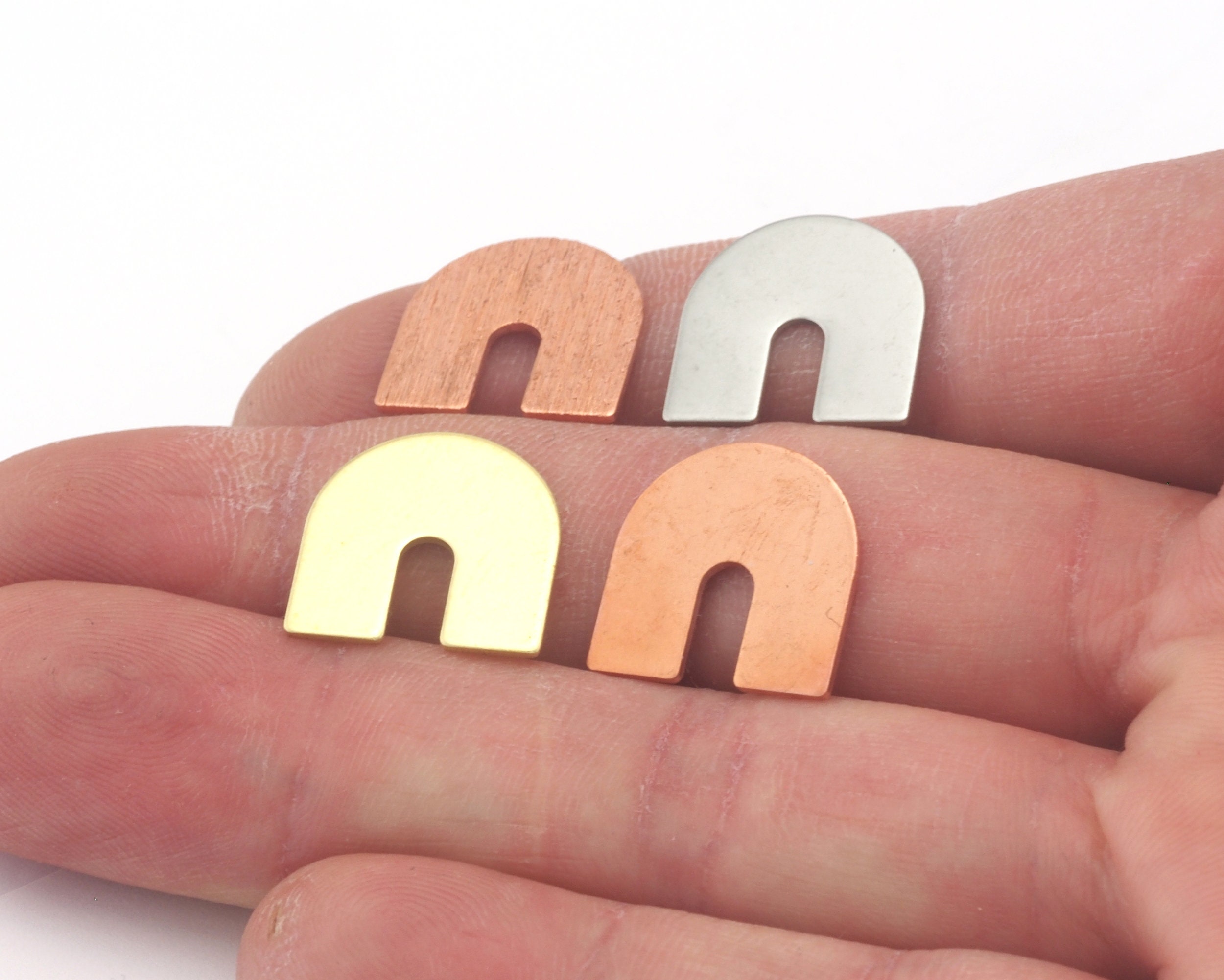 Magnet Shape Semi Circle No Hole 15x15x0.8mm Raw Copper