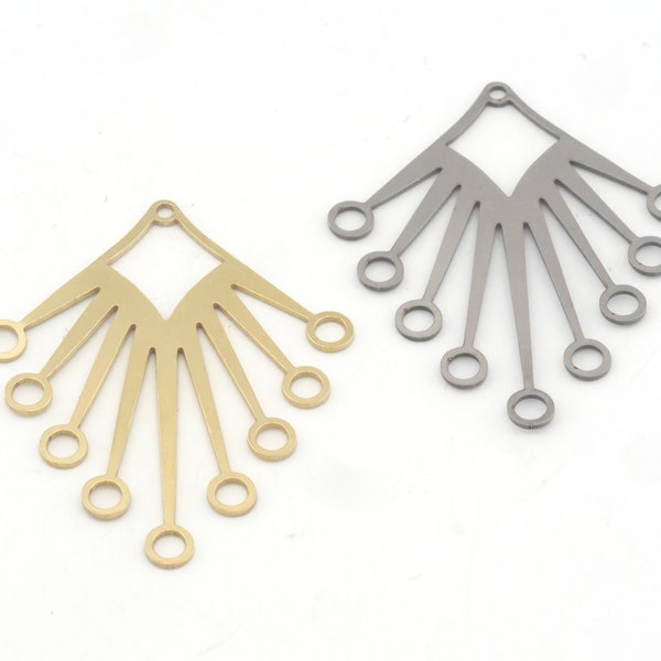 Rhombus Hang Charms Pendant Raw Brass, Stainless Steel  40mm 0.5 mm 1 hole Findings  4611