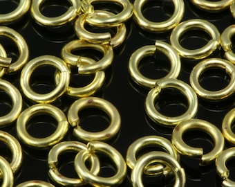 Open jump ring 5mm 18 gauge( 1mm )  raw brass jumpring 518JR-9 1156