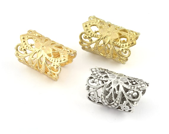 ⑥フローラルRING 真鍮 Adjustable Flower Branch Brass Ring - Gold, Silver Finish (19mm