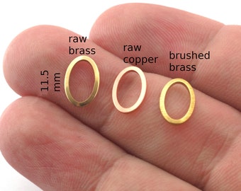 Oval connector findings raw brass - Copper - Brushed 11.5x7.5mm charms findings 4892-20