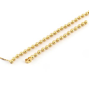 Ball Chain Earring Shiny Gold Plated Brass (100mm) 2172