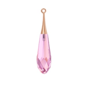 Pendente a goccia pura 6532 Swarovski® crystal lilac shadow (mezzo foro) con tappo a tromba 21 mm