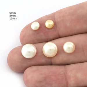 Swarovski®-parels 6 mm 8 mm 10 mm cabochon 5817 wit, crème parelmoer 125-126-127