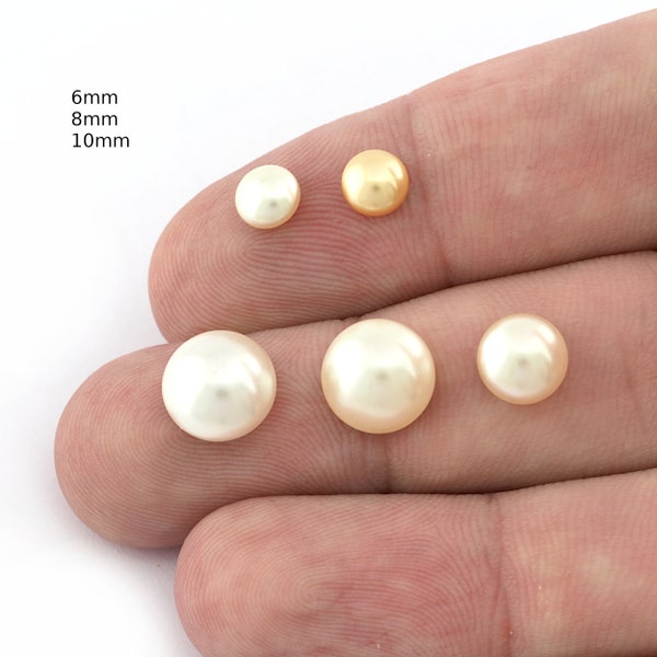 Perlas Swarovski® 6mm 8mm 10mm Cabochon 5817 Blanco, Crema Perla cab125-126-127