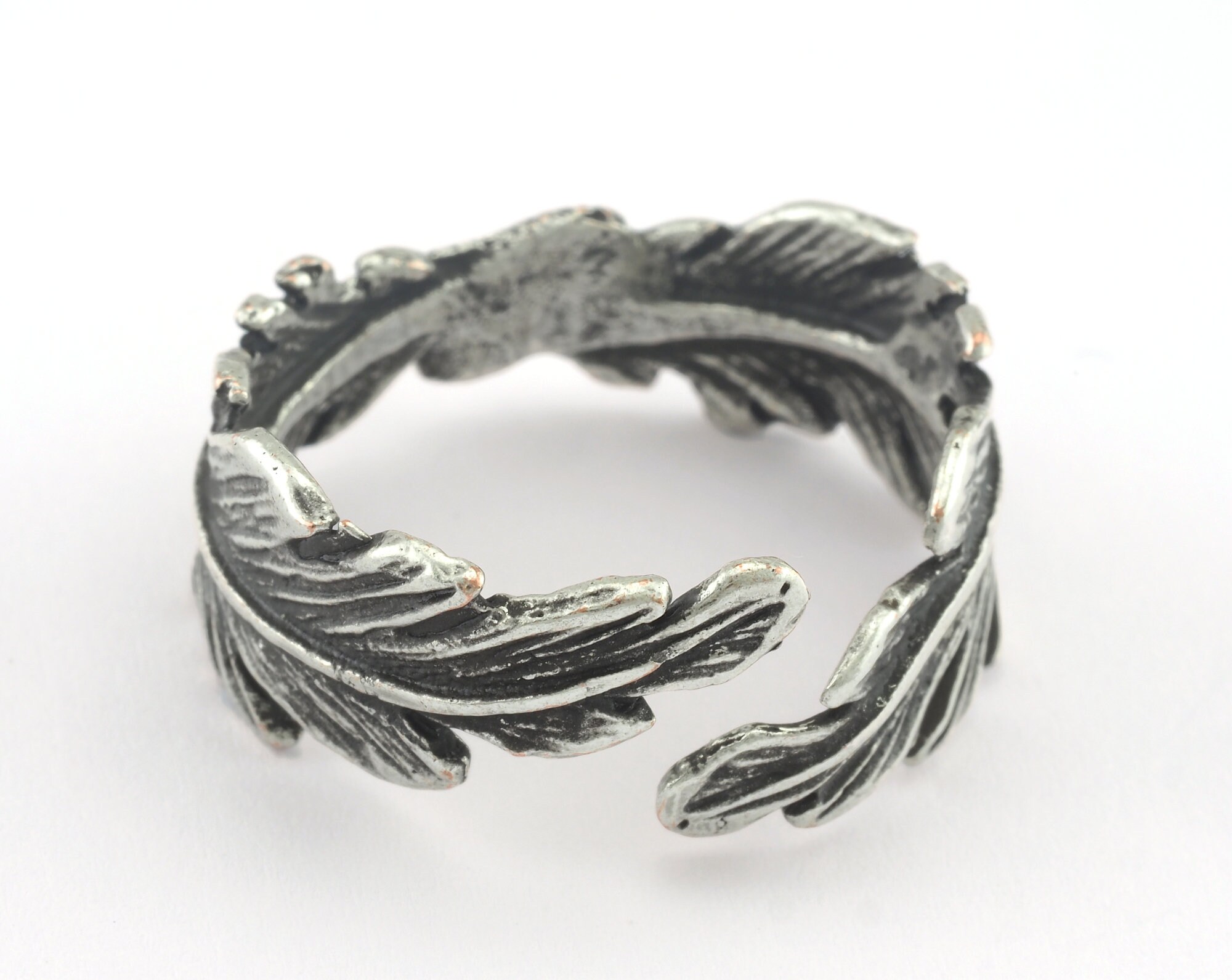アクセサリー lilvon Leaf Ring Adjustable Antique Silver Plated Brass (19mm 9US