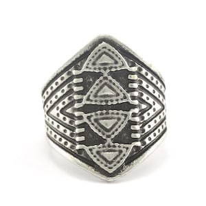 Rhombus Ring Adjustable Antique Silver Plated brass (16.5mm 6US inner size) OZ2663 22mm
