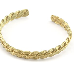 Cuff Bracelet Swirl Raw Brass  (61mm inner size - Adjustable ) OZ2964