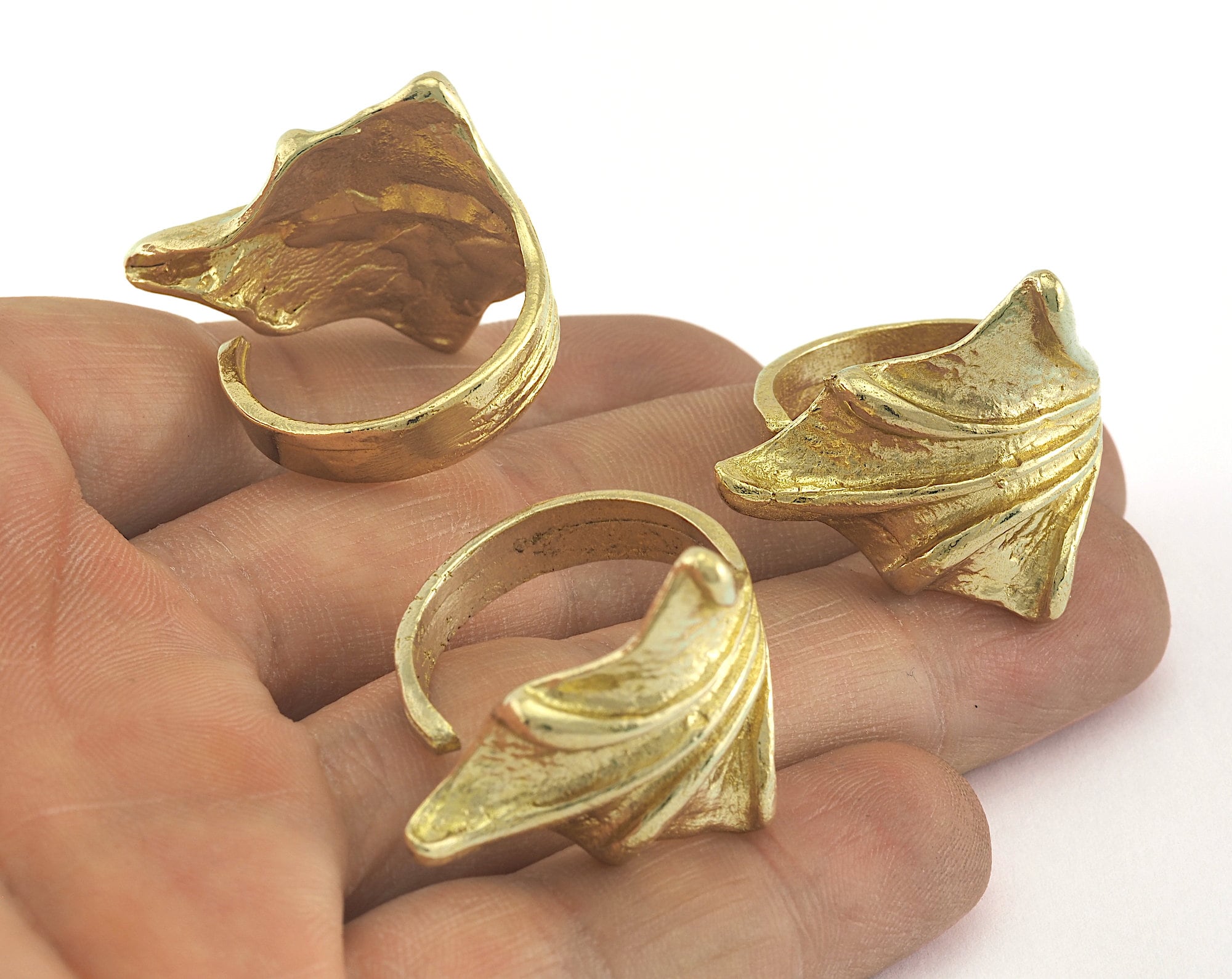 Leaf Ring Adjustable Raw Brass (20.5mm 10.5US Inner Size