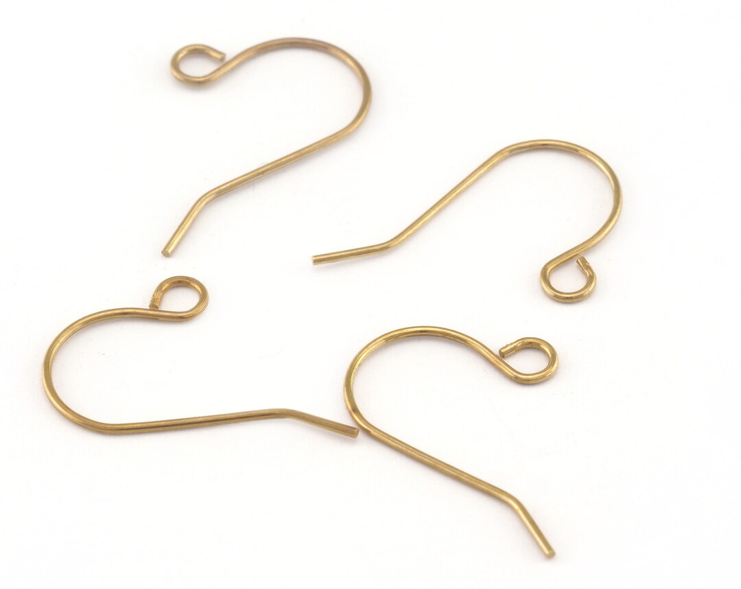 Fish Hook Brass Earring Wire Earring Posts Raw Brass 22mm 0.75mm Wire ...