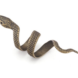 Snake Ring Wrap Adjustable Antique Bronze Plated Brass (18mm - 20mm  8US - 10US  inner size) Oz4001