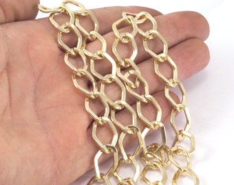 1 mt 3,3 feet 12.5x18mm Gold anodized Aluminum Shiny Chunky Gold chain LAV2-12