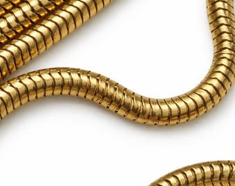 Cadena de serpiente de latón crudo de 3,2 mm / Cadena de collar sin chapar / Suministro para hacer joyas DIY z037