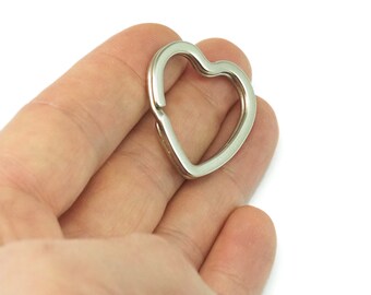 Key Ring split heart shape key rings Silver tone iron 31mm 1999
