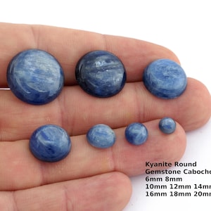 Natuurlijke kyaniet ECHTE ronde cabochons 6 mm 8 mm 10 mm 12 mm 14 mm 16 mm 18 mm 20 mm plaksteen CB174 -02