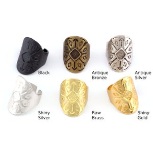 Ethnic Arrow Ring Adjustable Raw brass, Antique Silver, Bronze, Shiny silver gold, Black  (18mm 7.5US inner size) 2677