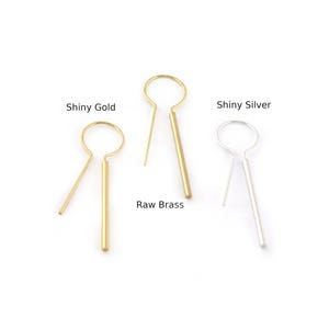 Messing Haken Ohrring Post, Silber, Gold (46 mm) -5274