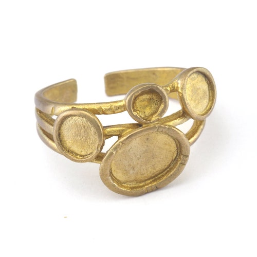 Ring Adjustable Ring Bezel Raw Brass 16.5mm 6US Inner Size Etsy