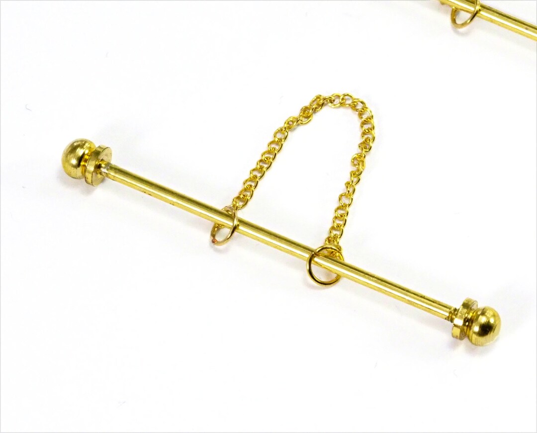 Vintage Collar Bar Gold Tone Brass With Iron Chain 55mm Bar - Etsy