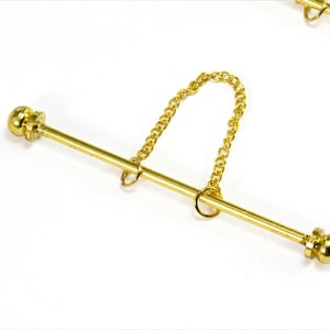 Vintage Collar bar gold tone brass with iron chain 55mm bar (1.8mm) 1710