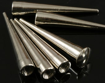 3 pcs Nickel Plated Brass Long Spike 7x39 mm 9/32" x 1 9/16" finding studs industrial design (with brass bolt ) CSC1086