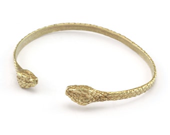 Snake Bracelet Raw Brass (64mm inner size - Adjustable ) OZ3159