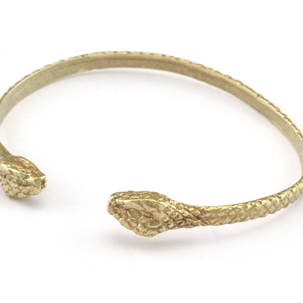 Snake Bracelet Raw Brass (64mm inner size - Adjustable ) OZ3159