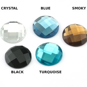 Groothandel 109 stuks. Ronde gefacetteerde spiegelglas verijdelde cabochons 20 mm WS009