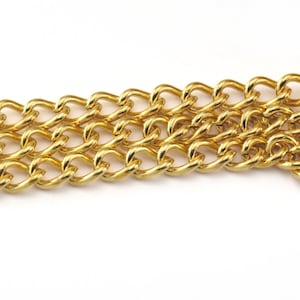 Raw Brass Curb Chain (Gourmet Chain)  3.8mm  Z145