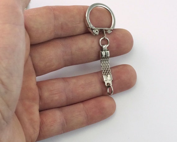 Keyring With Mesh Chain and Jump Ring Nickel Plated Alloy Keyring With Mesh Chain and Jump Ring Nickel Plated Alloy