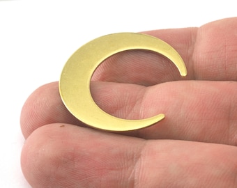 Crescent Moon 30mm Raw Brass Charms Findings Stampings 3456-225
