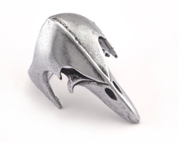 Bague Réglable Argentée à L'effigie D'un Aigle - Style Ancien, Plaqué Argent